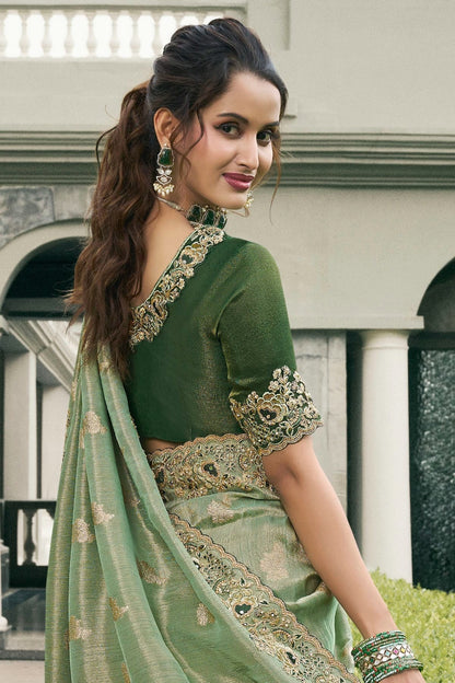 Sea Green Colour Tissue Silk Designer Saree SD1290230 A