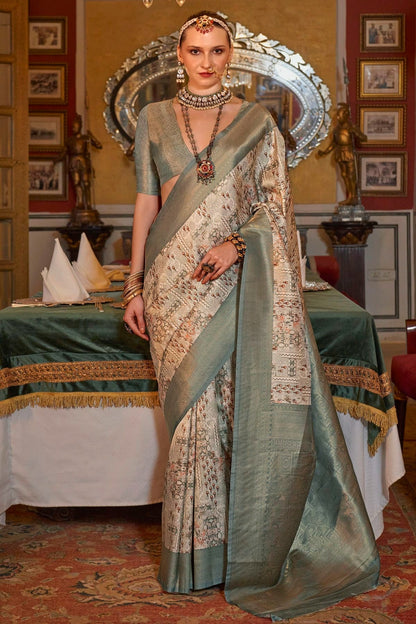 Sea Green Colour Tusser Silk Traditional Saree SD1290184