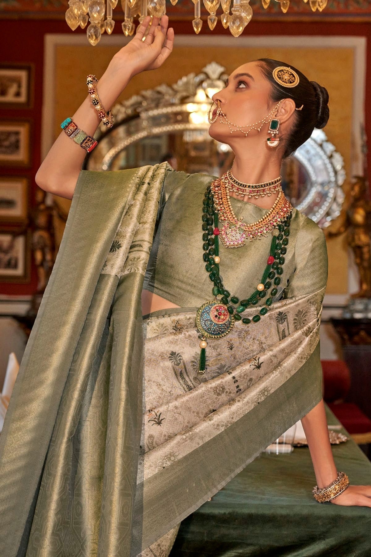 Sea Green Colour Tusser Silk Traditional Saree SD1290186 A