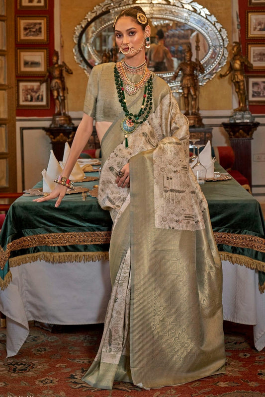 Sea Green Colour Tusser Silk Traditional Saree SD1290186
