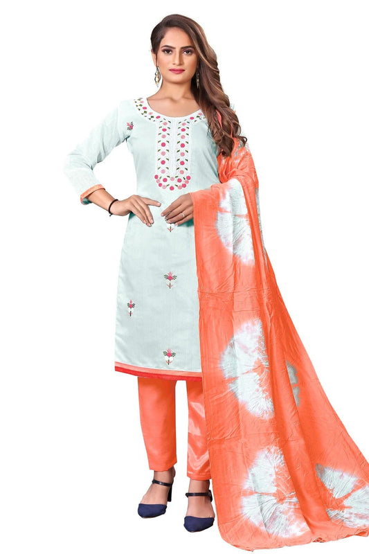 Sea Green Colour Unstitched Modal Cotton Straight Suit US1160648