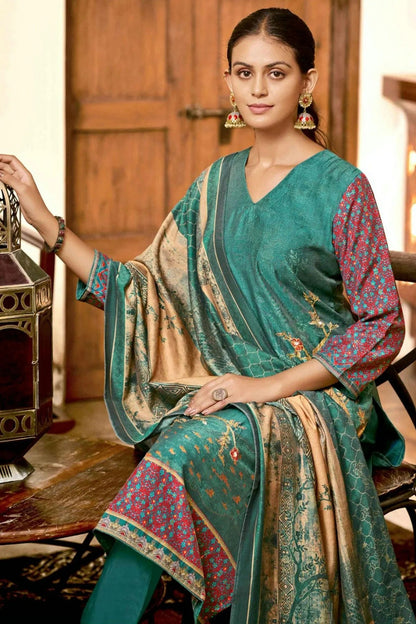 Sea Green Colour Viscose Silk Stitched Suit SS1112270 A