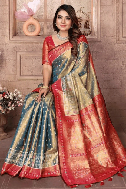 Sea Green Colour Woven Work Pure Banarasi Tissue Silk Traditional Saree SD1250303 A