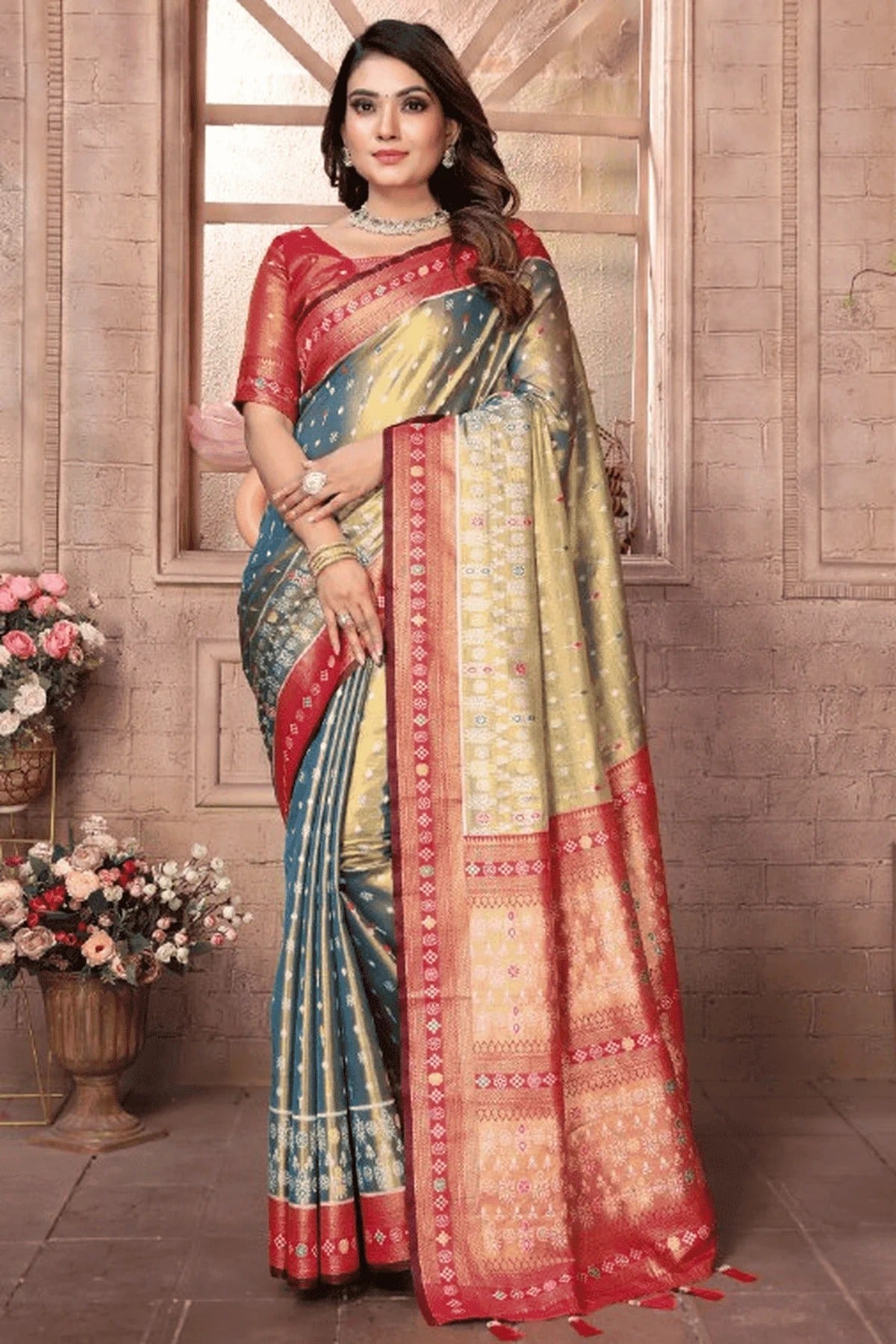 Sea Green Colour Woven Work Pure Banarasi Tissue Silk Traditional Saree SD1250303