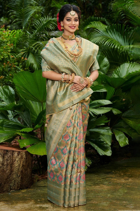 Sea Green Colour Woven Work South Silk Saree SD1101427