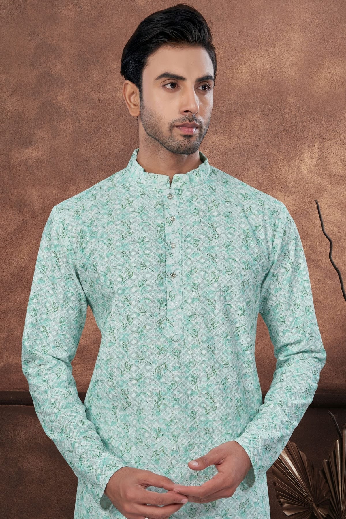 Sea Green Soft Rayon Kurta Pajama KP1040673 A