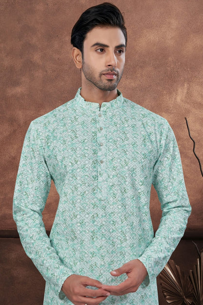Sea Green Soft Rayon Kurta Pajama KP1040673 A