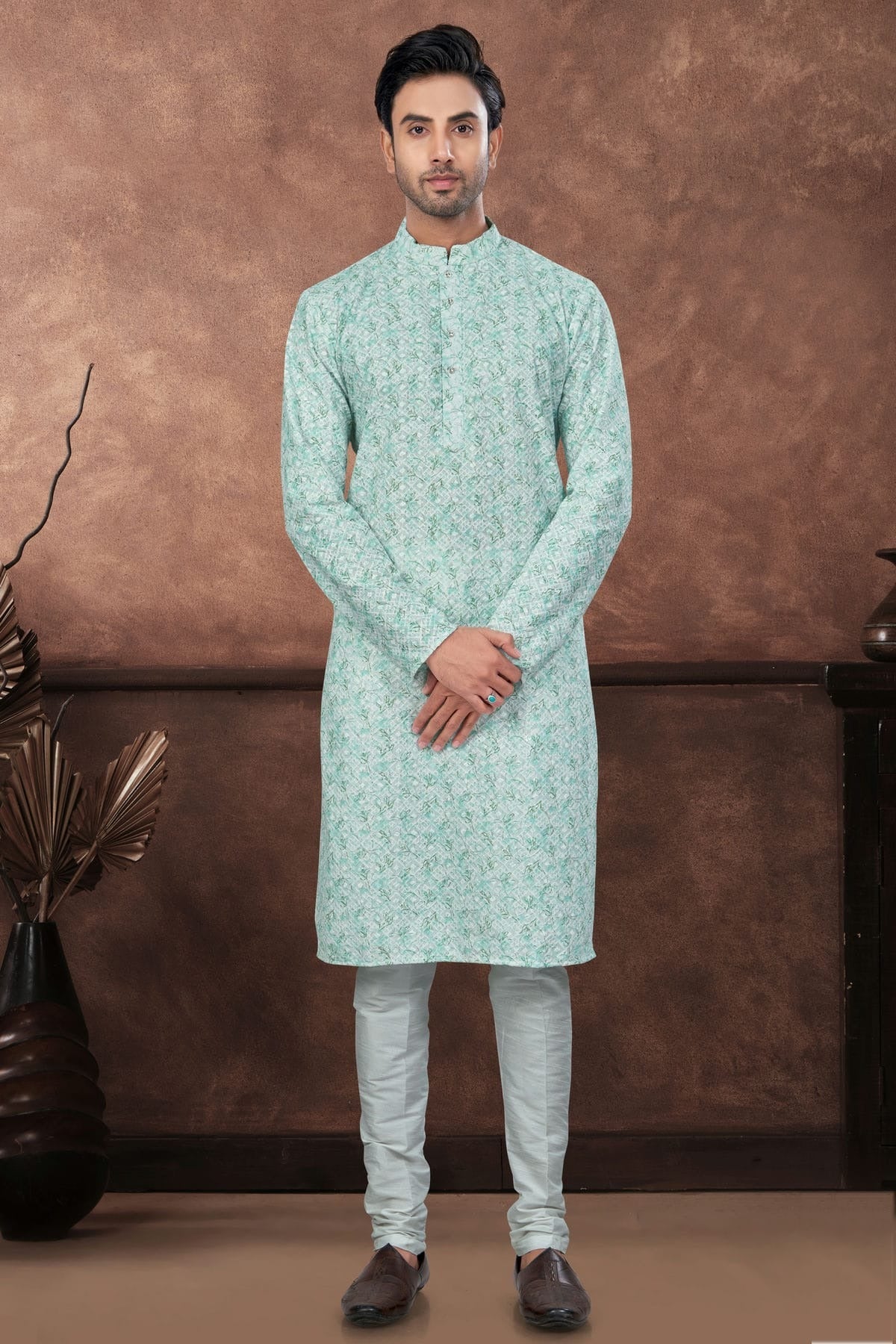 Sea Green Soft Rayon Kurta Pajama KP1040673