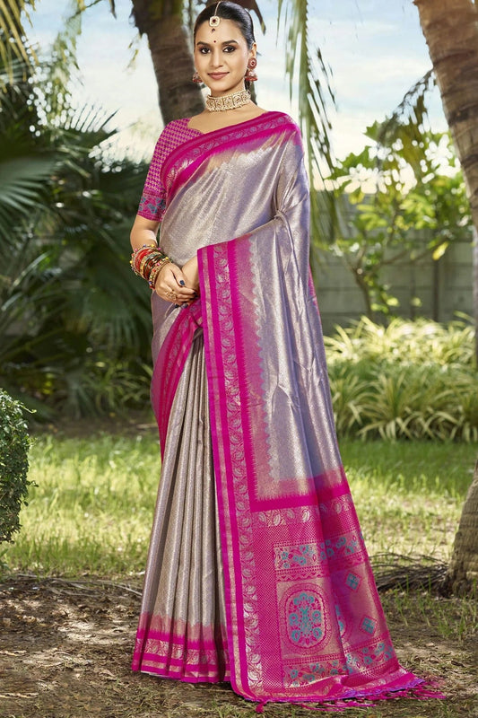 Silver Colour Woven Work Silk Traditional Saree SD1103144