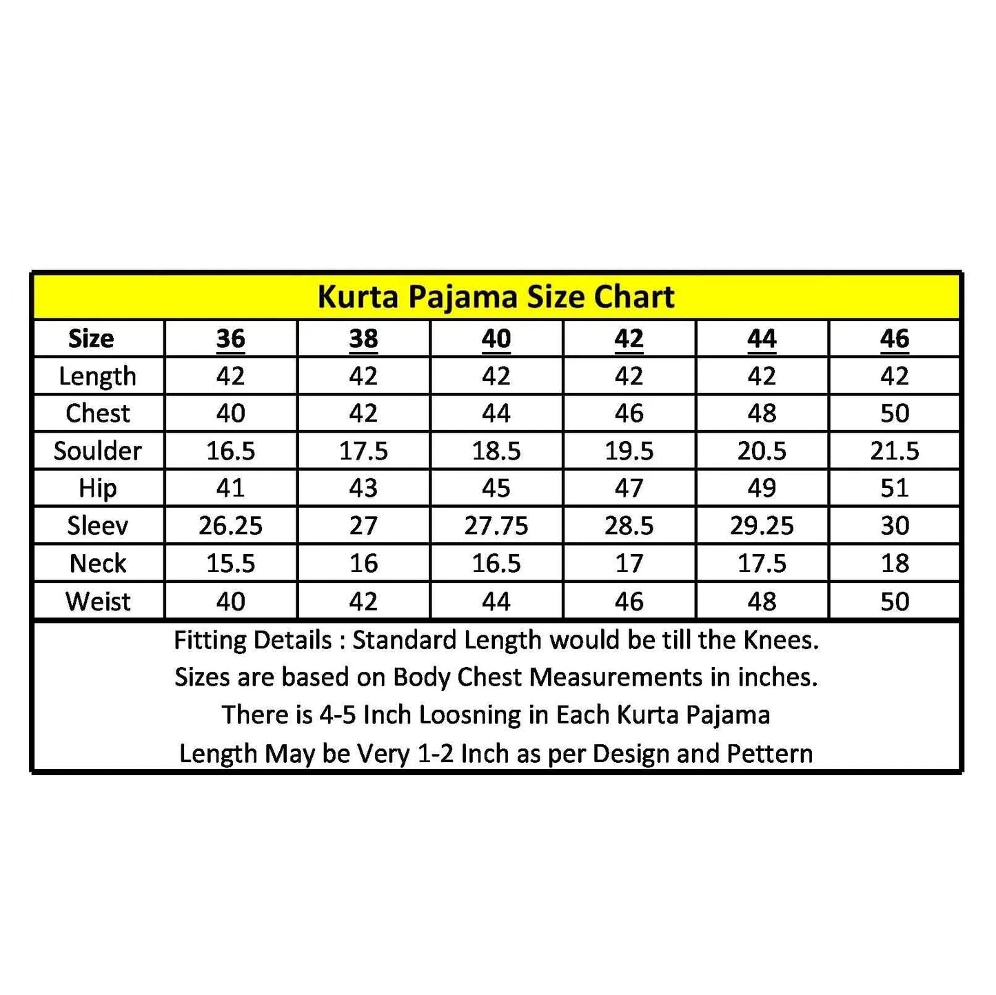 Size chart KP1210227 2