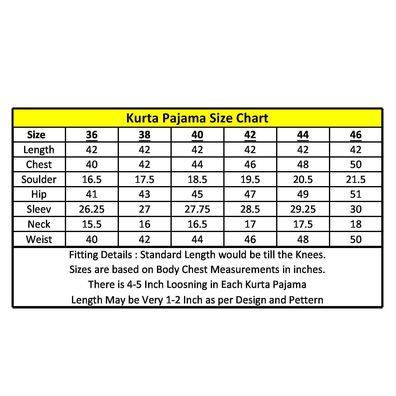 Size chart KP1210257 1