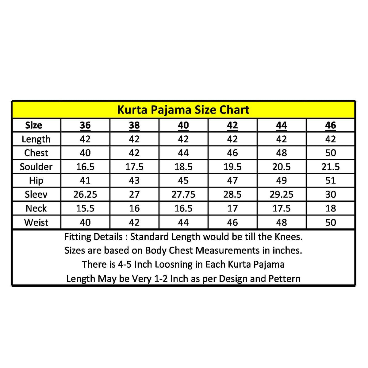 Size chart KP1210286 1