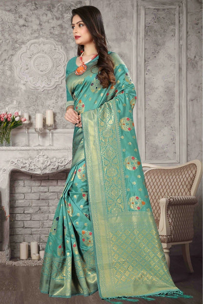 Sky Blue Colour Banarasi Art Silk Traditional Saree SD1120716 A