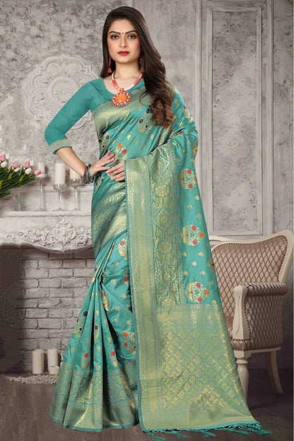 Sky Blue Colour Banarasi Art Silk Traditional Saree SD1120716