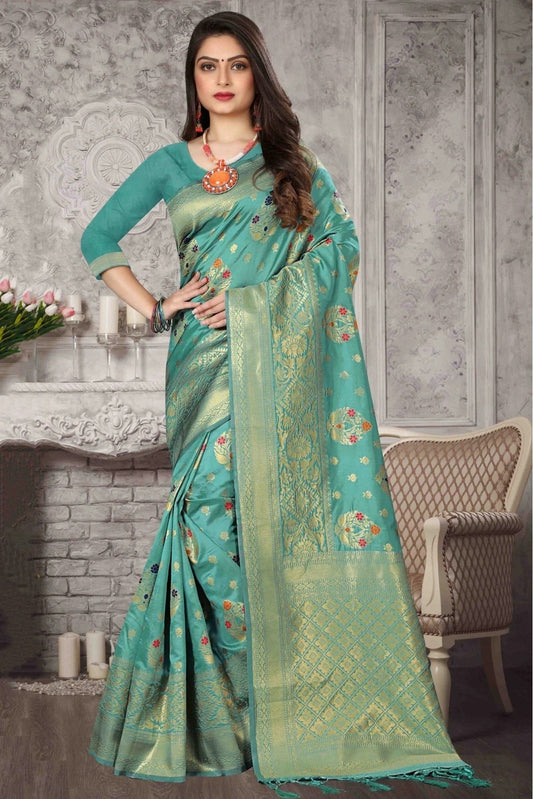 Sky Blue Colour Banarasi Art Silk Traditional Saree SD1120716