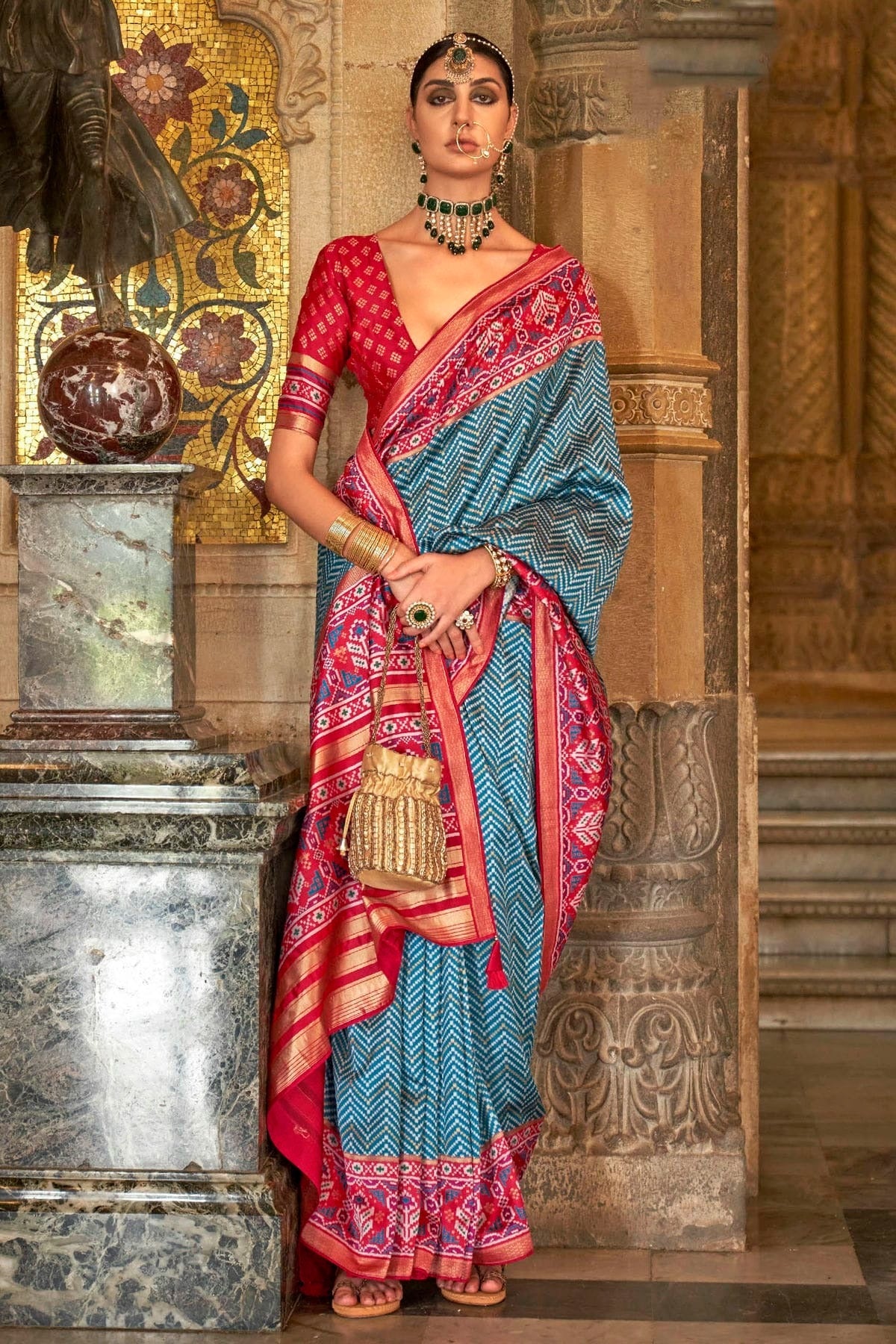 Sky Blue Colour Banarasi Silk Saree SD1110260