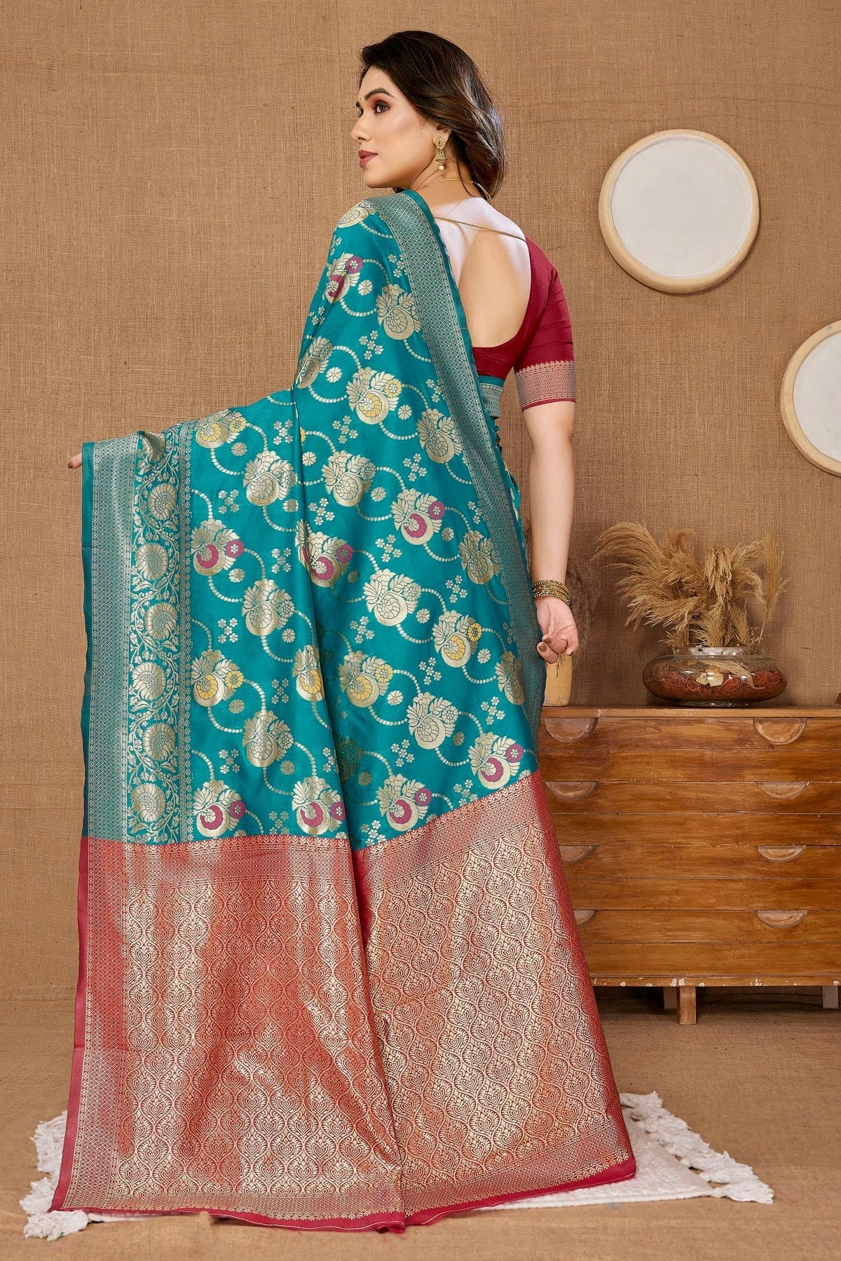 Sky Blue Colour Banarasi Silk Saree SD1110287 A