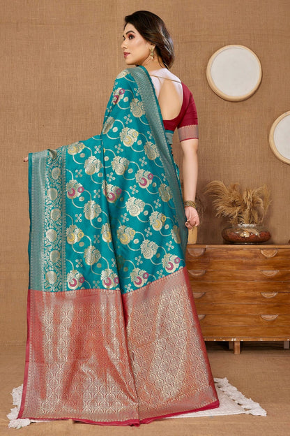 Sky Blue Colour Banarasi Silk Saree SD1110287 A