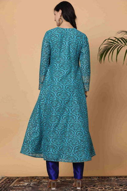 Sky Blue Colour Chanderi Stitched Suit SS1112914 A