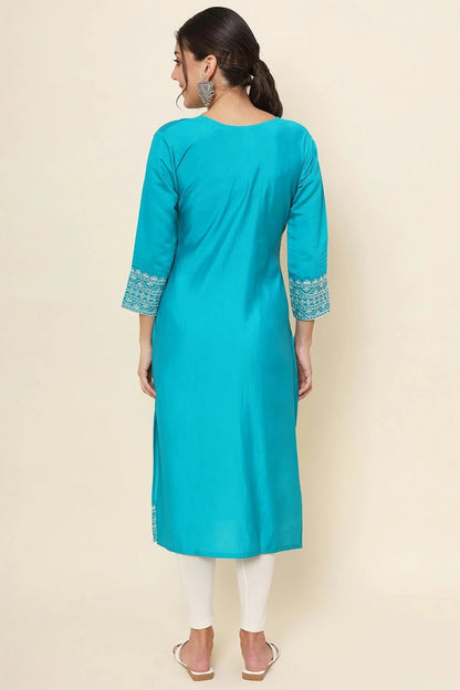 Sky Blue Colour Cotton Kurti KR1111177 A