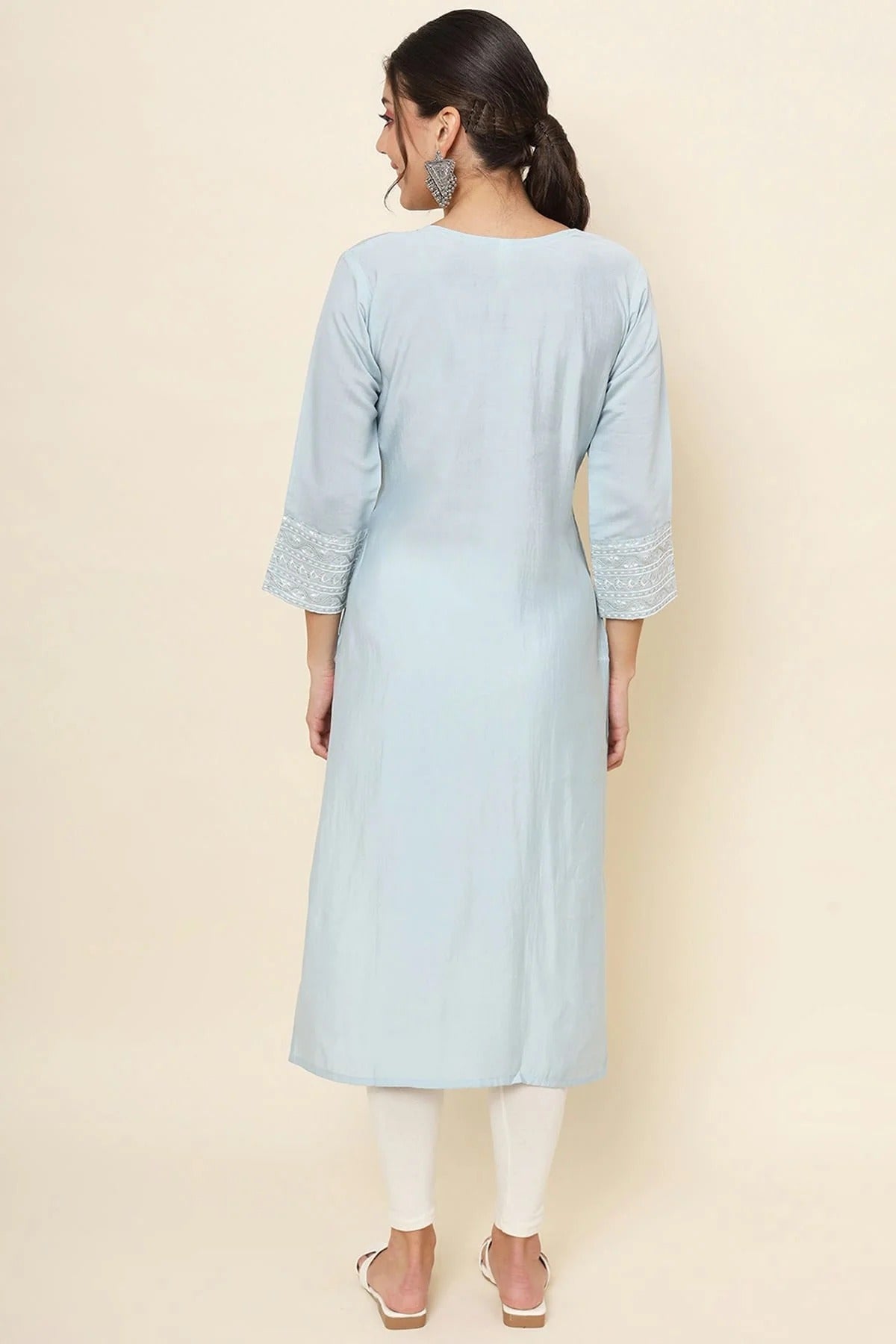 Sky Blue Colour Cotton Kurti KR1111179 A
