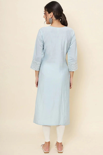 Sky Blue Colour Cotton Kurti KR1111179 A