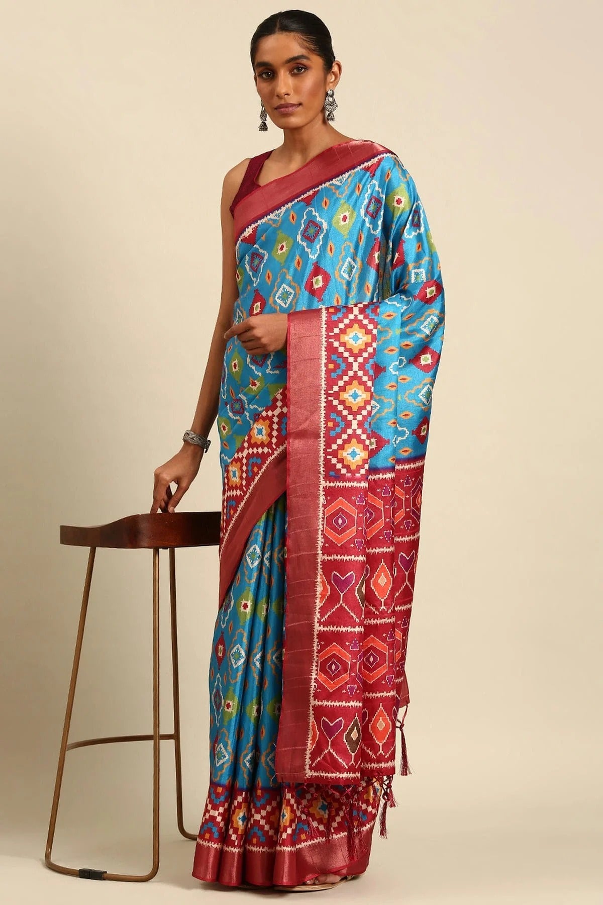 Sky Blue Colour Cotton Printed Saree SD1102404