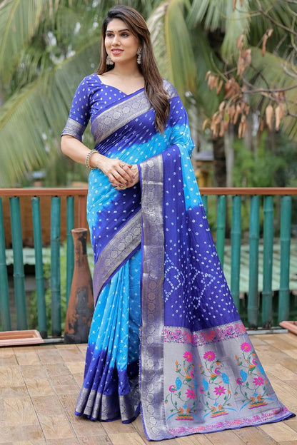 Sky Blue Colour Dola Silk Paithani Saree SD1110921