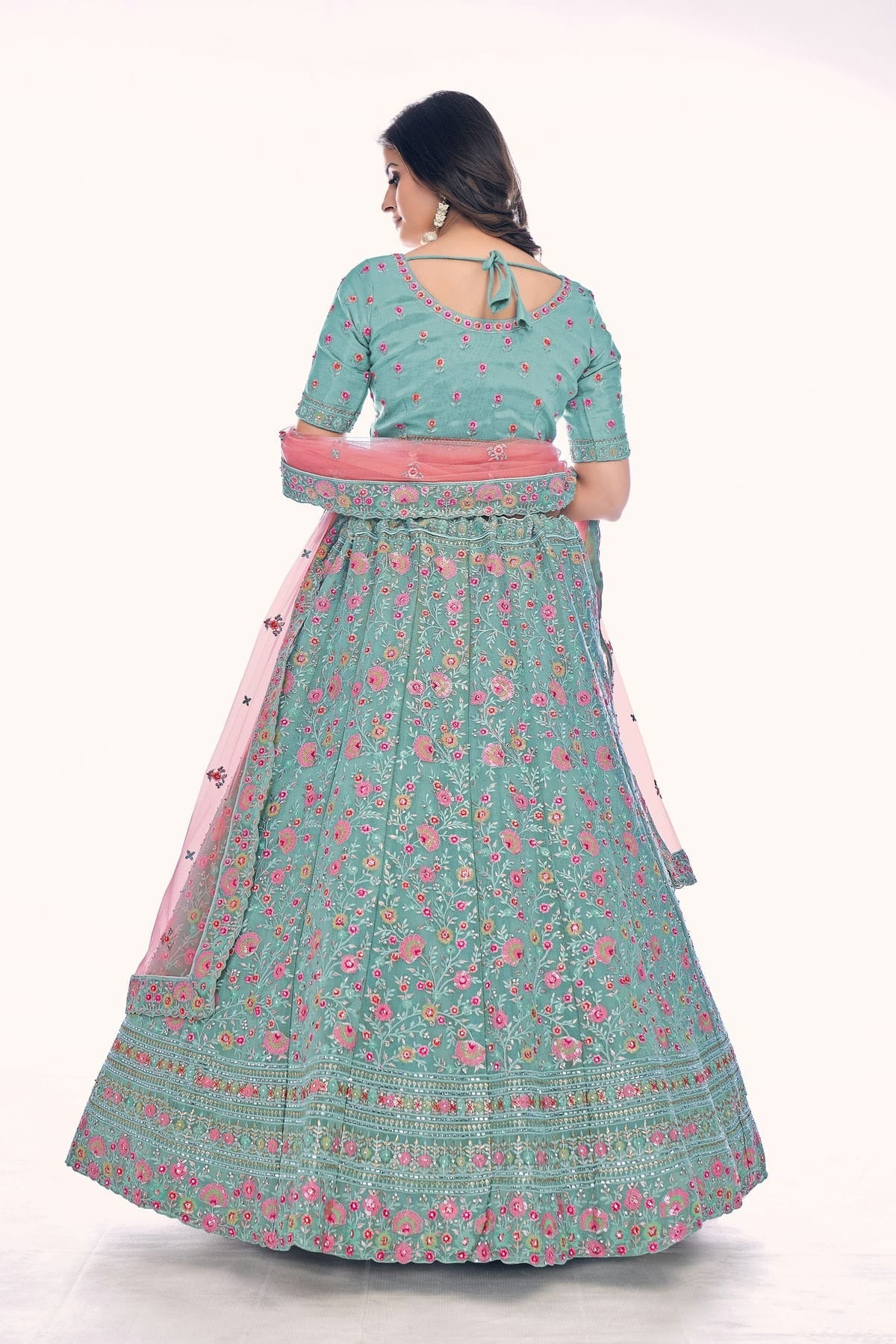 Sky Blue Colour Embroidery Gota Silk Lehenga Choli LD1080771 A