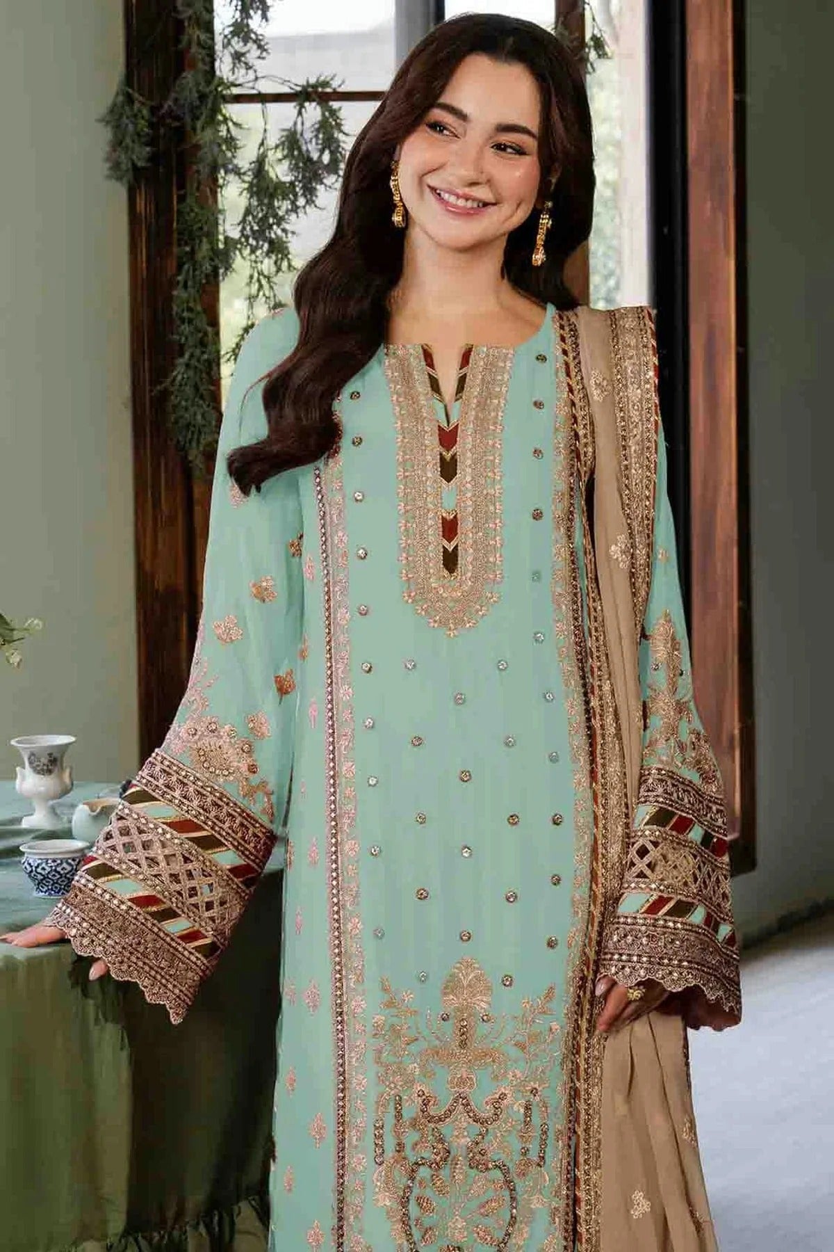 Sky Blue Colour Faux Georgette Pakistani Suit SM1140904 A
