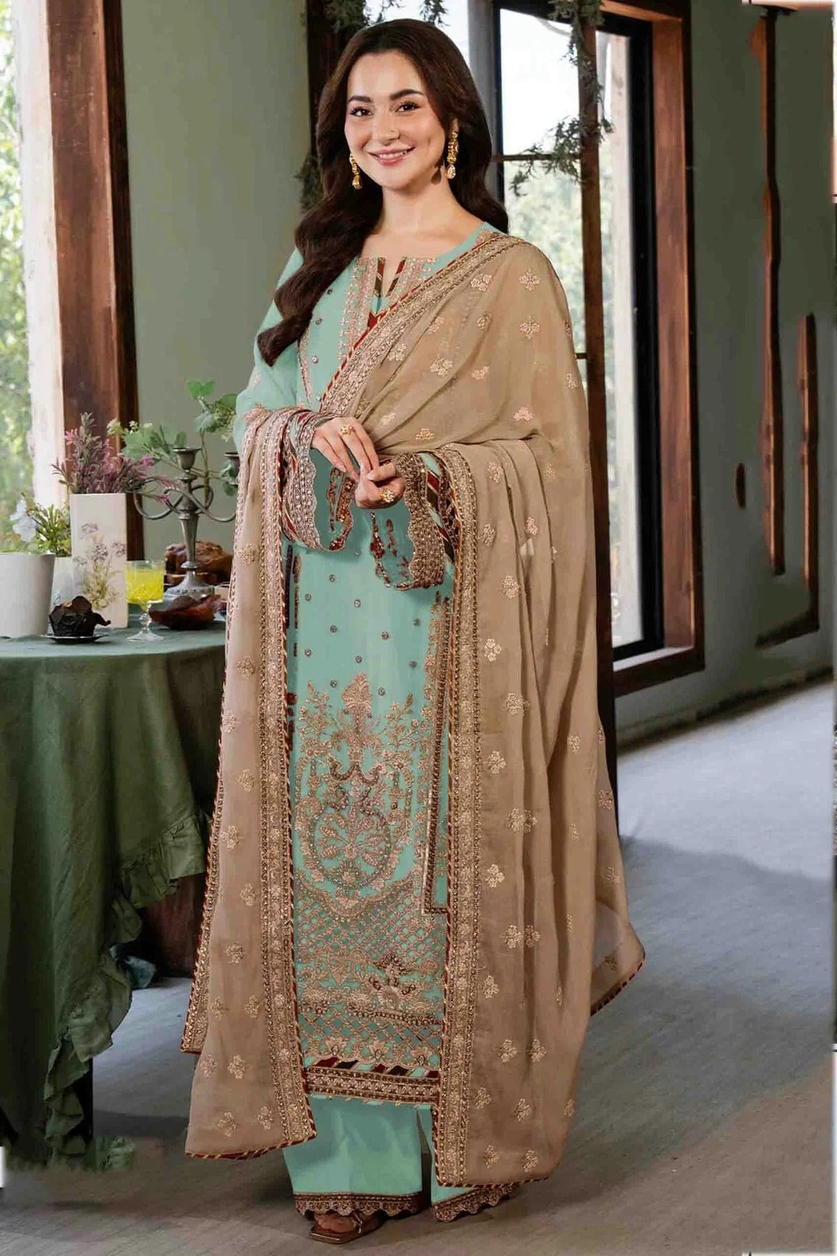 Sky Blue Colour Faux Georgette Pakistani Suit SM1140904