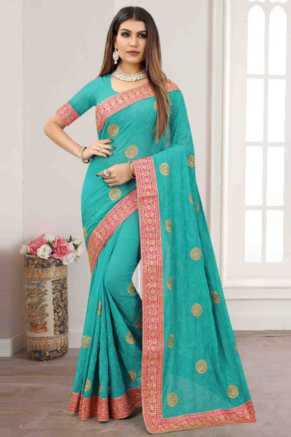 Sky Blue Colour Georgette Designer Saree SD1121197