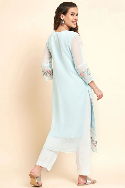 Sky Blue Colour Georgette Kurti KR1111065 A