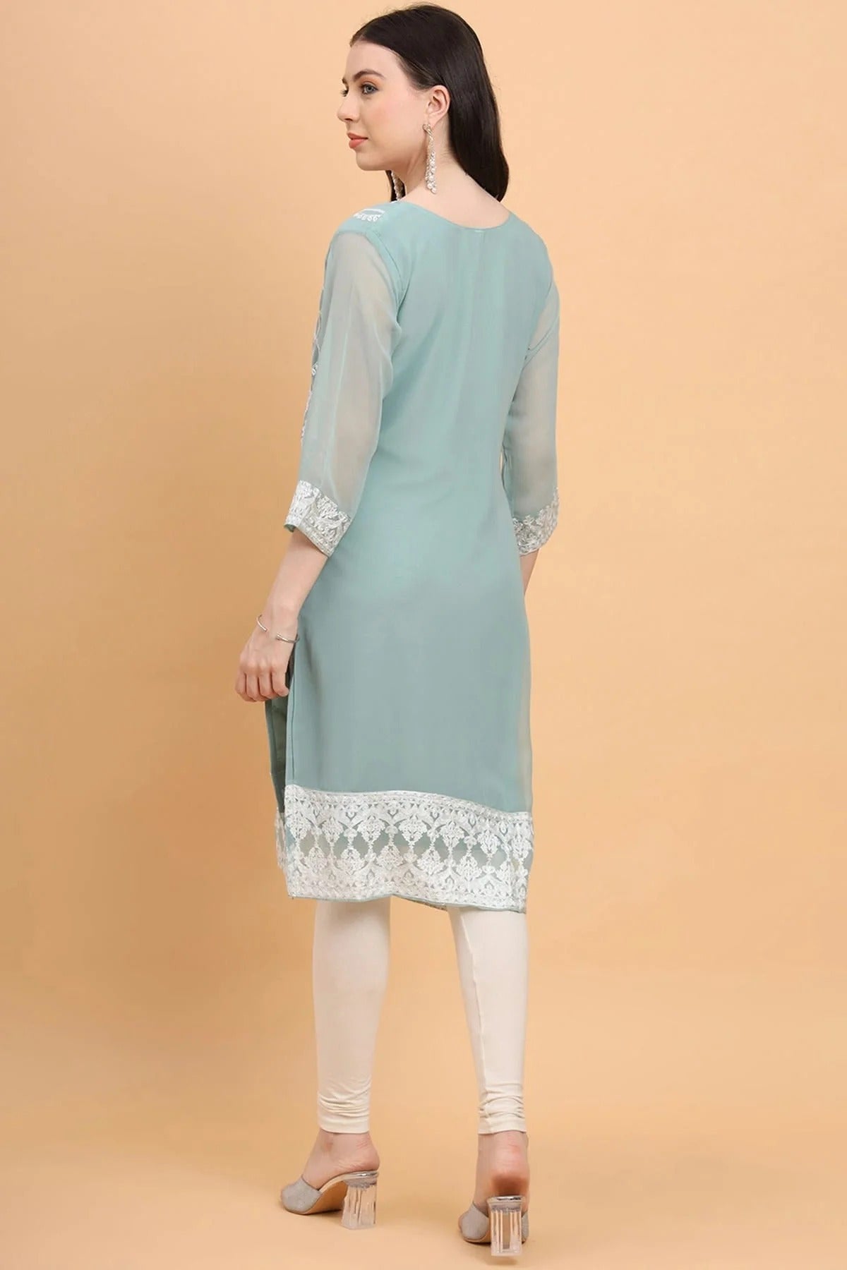 Sky Blue Colour Georgette Kurti KR1111181 A