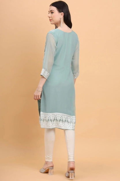 Sky Blue Colour Georgette Kurti KR1111181 A