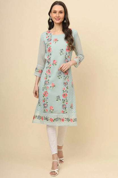 Sky Blue Colour Georgette Kurti KR1111191