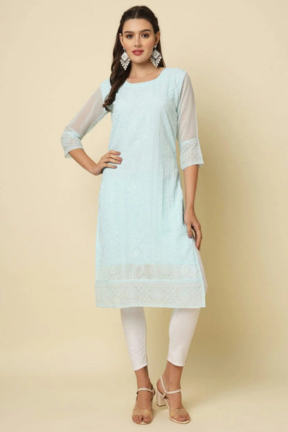 Sky Blue Colour Georgette Kurti KR1111197