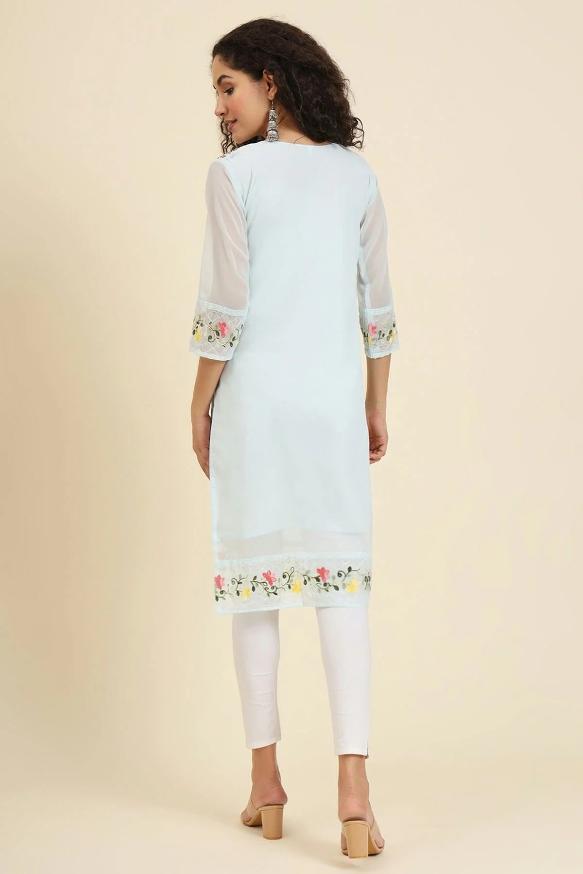 Sky Blue Colour Georgette Kurti KR1111233 A