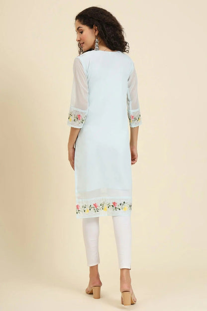 Sky Blue Colour Georgette Kurti KR1111233 A