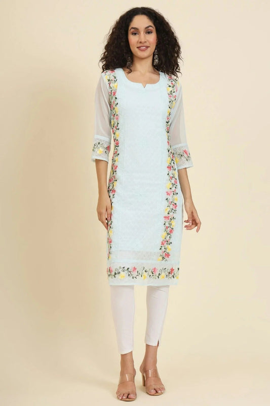 Sky Blue Colour Georgette Kurti KR1111233