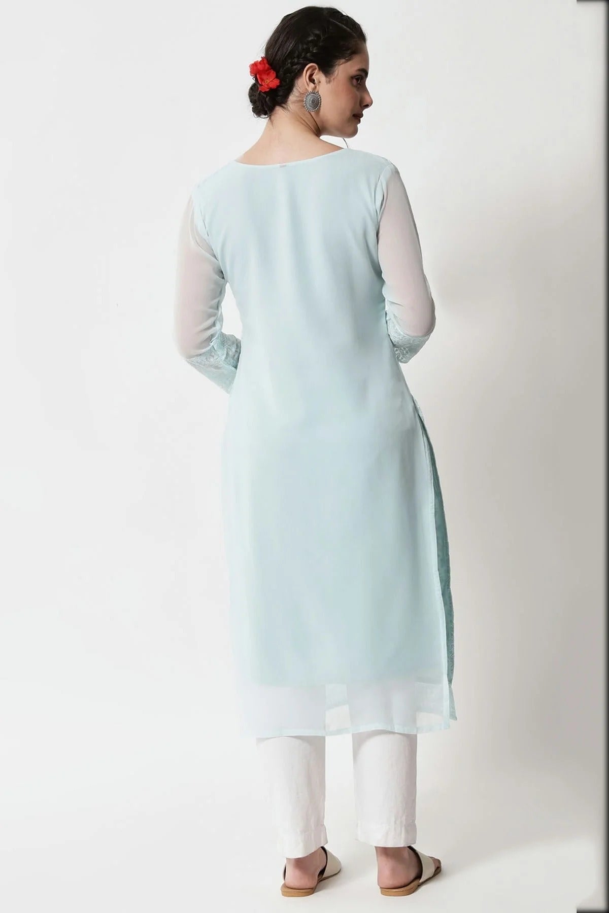 Sky Blue Colour Georgette Kurti KR1111282 A