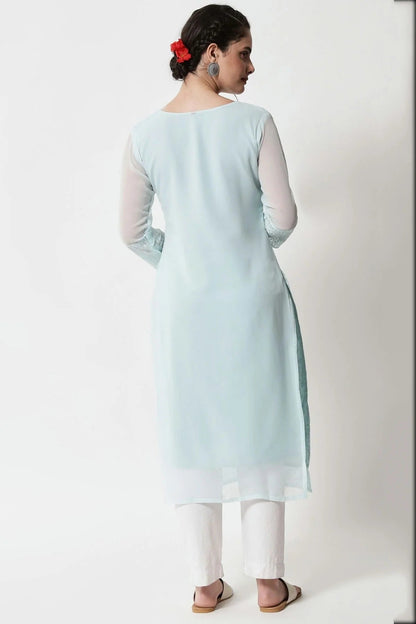 Sky Blue Colour Georgette Kurti KR1111282 A