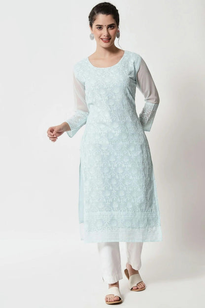 Sky Blue Colour Georgette Kurti KR1111282