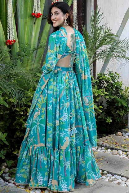 Sky Blue Colour Georgette Lehenga Choli LC1113150 A