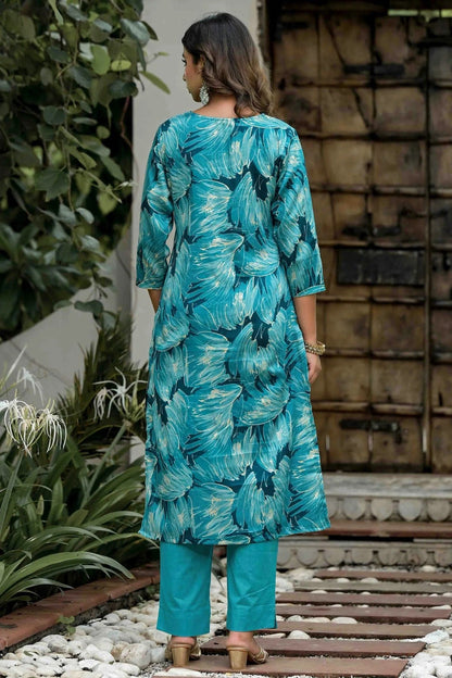 Sky Blue Colour Jam Cotton Stitched Pant Style Suit SS1140734 A