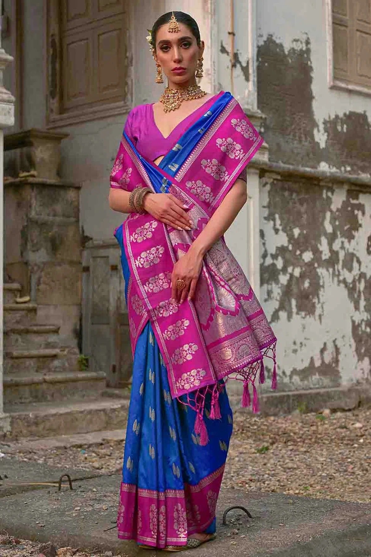 Sky Blue Colour Kanchi Silk Traditional Saree SD1260054 B