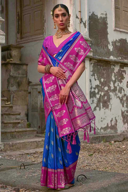 Sky Blue Colour Kanchi Silk Traditional Saree SD1260054 B