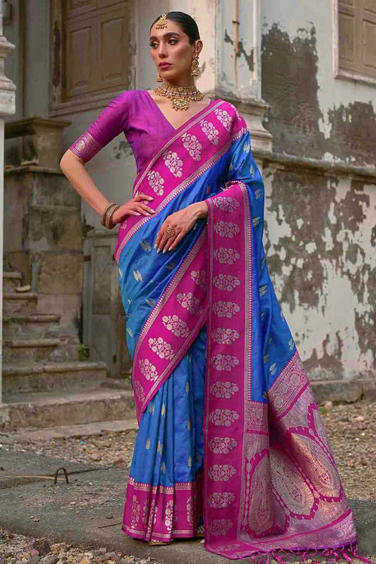 Sky Blue Colour Kanchi Silk Traditional Saree SD1260054