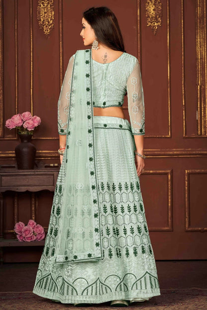 Sky Blue Colour Net Semi Stitched Lehenga Choli LC1170067 B