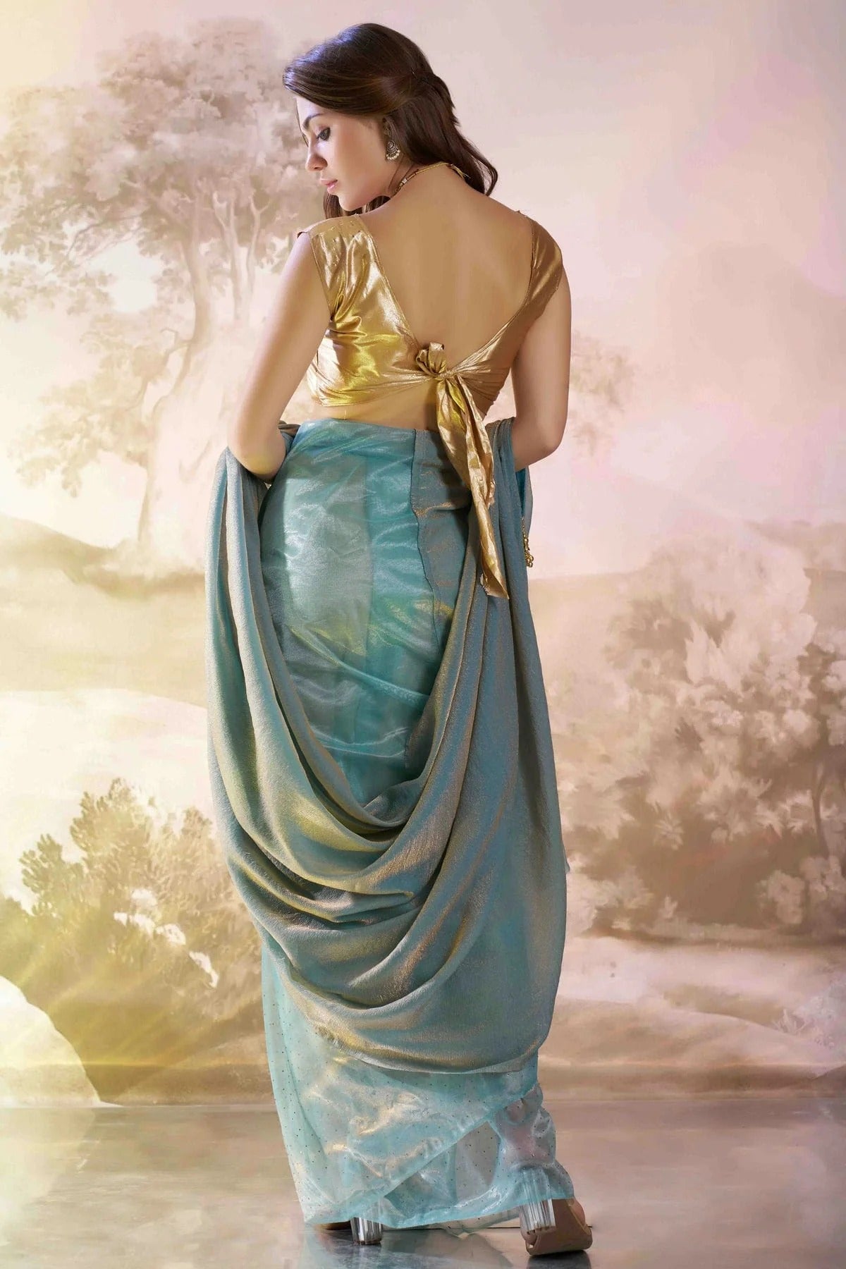 Sky Blue Colour Organza Designer Saree SD1113022 A